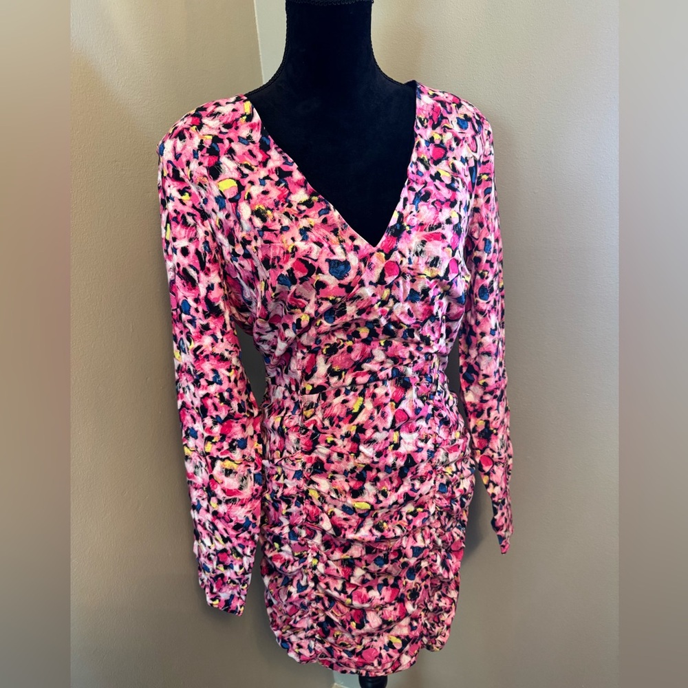 NWT V-Neck Women's Dress - Pink Multicolor